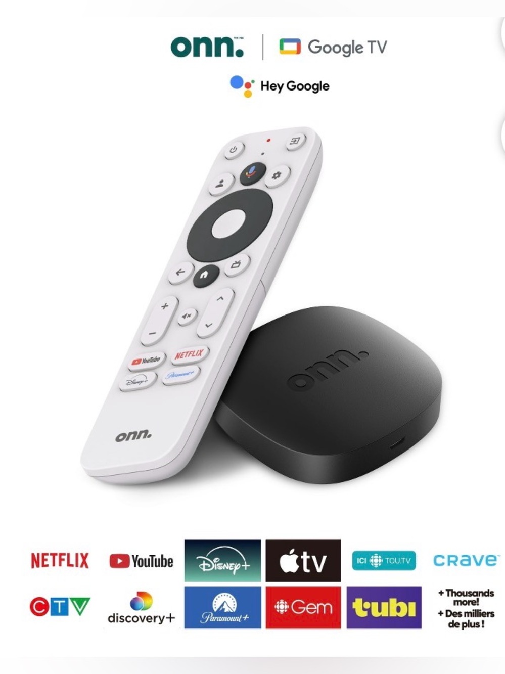 💕 B40 Onn. 4K Streaming Device with Dolby Audio & Fast Wi-Fi